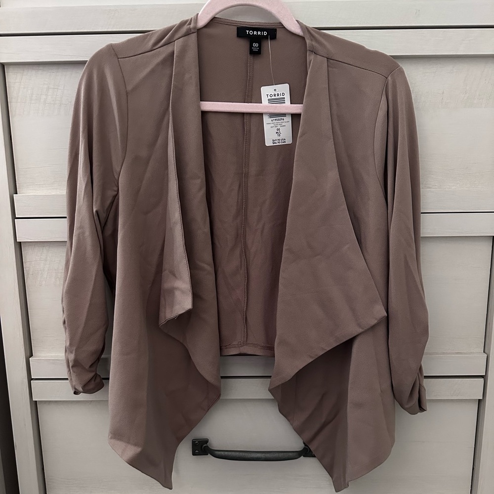 Taupe Waterfall Cardigan